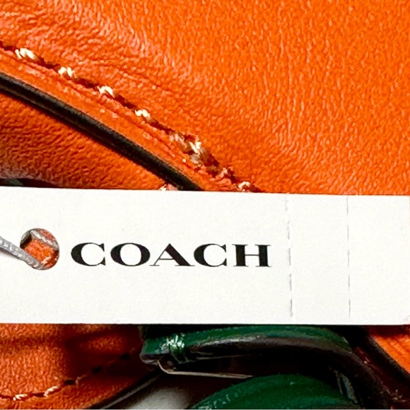 🎃 Coach Coin Case Pumpkin 5”x3.75” Purse Bag Orange Halloween - Picture 11 of 12